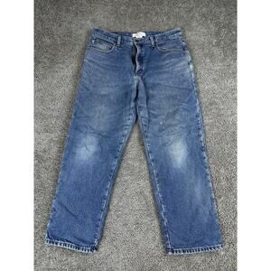 L.L.Bean Double L Jeans Mens 36x29 Blue Flannel Lined Natural Fit Warm Plaid